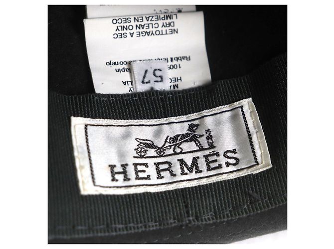 Cappello Fedora in feltro di coniglio Hermès Grigio Grigio antracite - vista 8