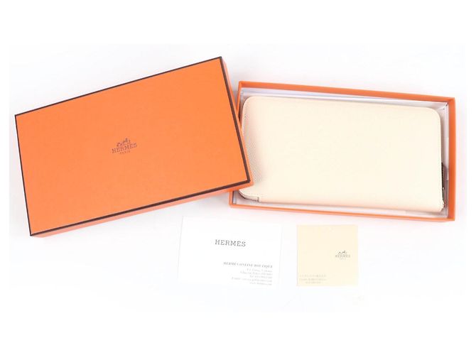 Cartera Larga Azap de Cuero Epsom Hermès Beige - vista 2