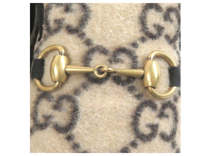 Mocassini Mouton Horsebit con logo GG di Gucci Beige - vista 7