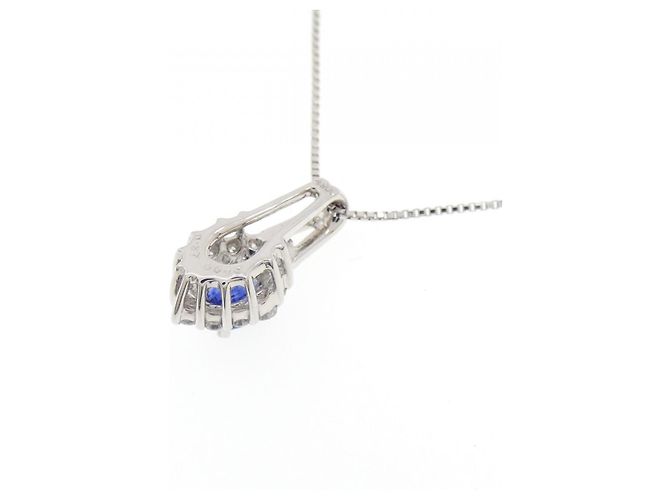 Autre Marque Collana in Zaffiro e Diamante Pt900/Pt850 Argento - vista 4