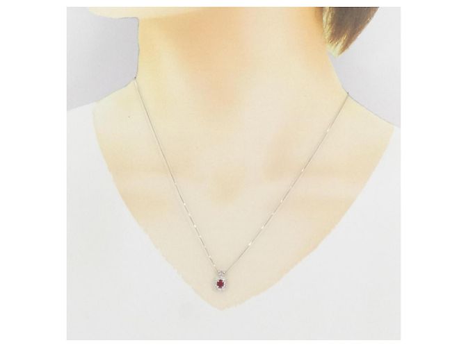 Autre Marque Collana in platino Pt900/Pt850 con rubino Rosso - vista 6