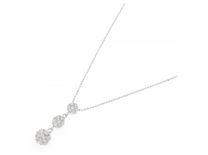 Autre Marque Collana in diamante in oro bianco Au750 a forma di fiore Argento - vista 2