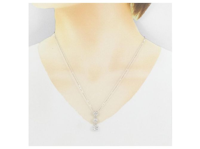 Autre Marque Collana in diamante in oro bianco Au750 a forma di fiore Argento - vista 6