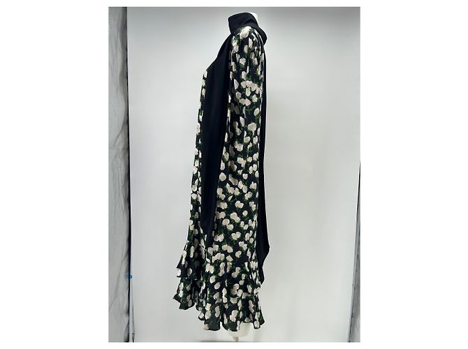 Autre Marque Abito lungo floreale con sciarpa integrata BROGGER Nero - vista 3