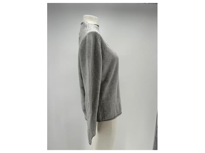 Autre Marque Grauer Pullover aus Wolle und Kaschmir - Ansicht 3