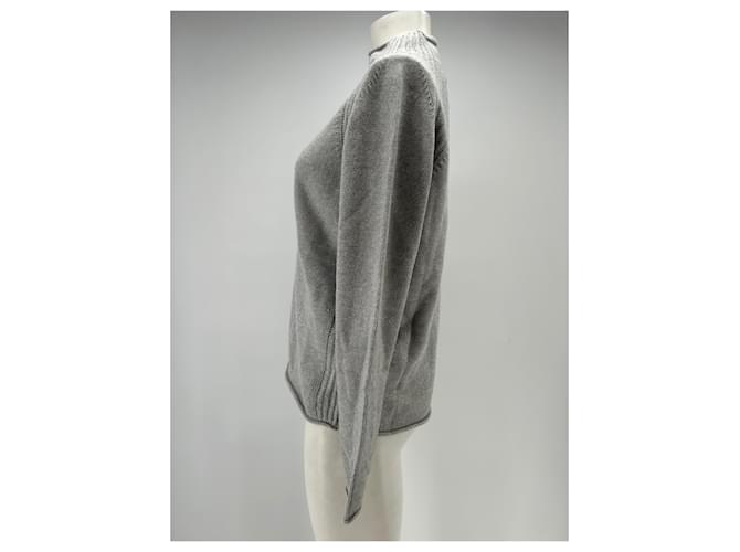 Autre Marque Grauer Pullover aus Wolle und Kaschmir - Ansicht 4