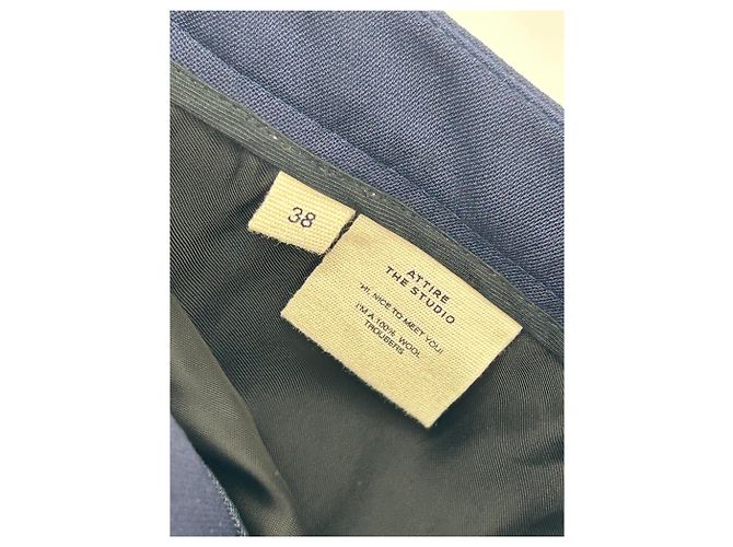 Autre Marque Pantalón marino de lana Azul marino - vista 5