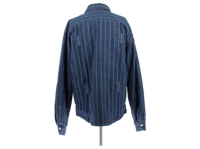 Jacquemus Giacca di jeans a righe Blu - vista 2