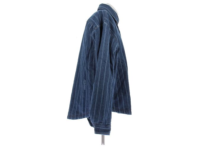 Jacquemus Giacca di jeans a righe Blu - vista 3