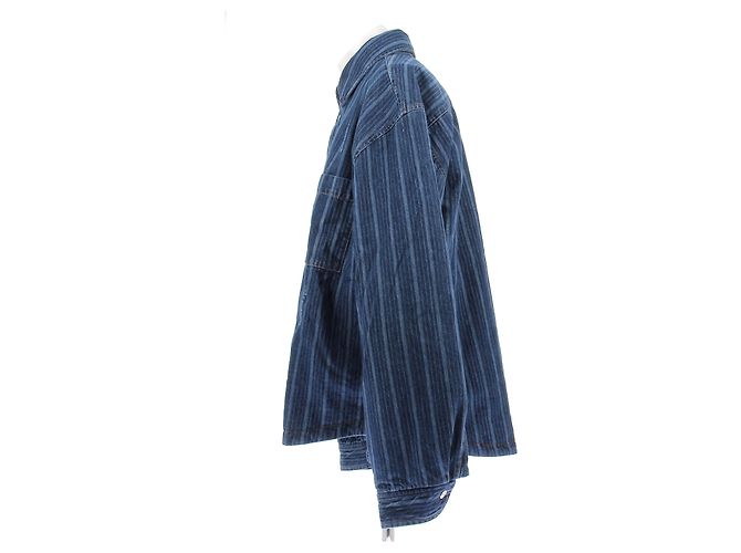 Jacquemus Giacca di jeans a righe Blu - vista 4