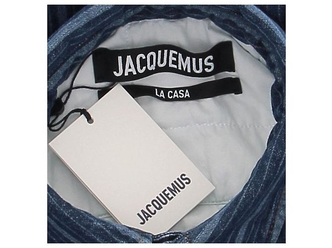 Jacquemus Giacca di jeans a righe Blu - vista 5