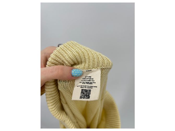 Autre Marque Pantalón amarillo de malla - vista 5