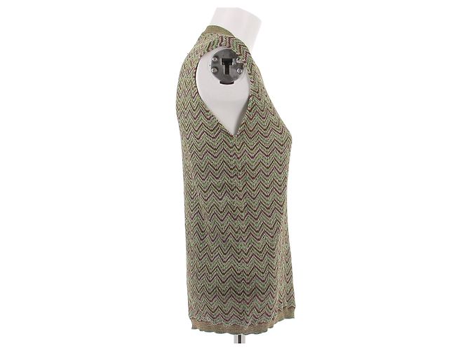 M Missoni Ärmelloser Pullover in Grün und Lila - Ansicht 3