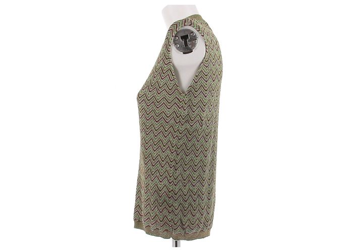 M Missoni Ärmelloser Pullover in Grün und Lila - Ansicht 4