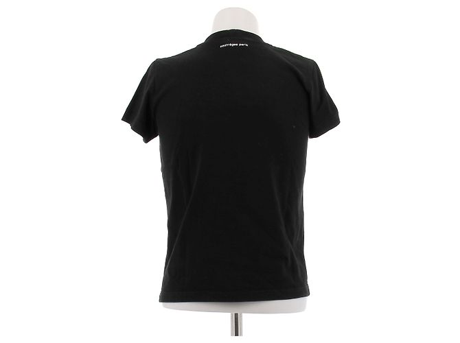 Camiseta de algodón negra Courreges Negro - vista 2