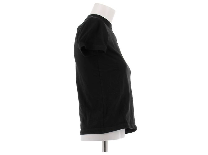 Camiseta de algodón negra Courreges Negro - vista 3