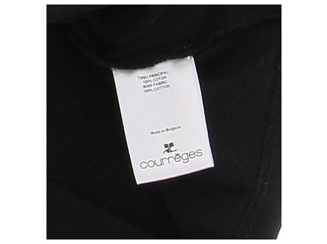Camiseta de algodón negra Courreges Negro - vista 6
