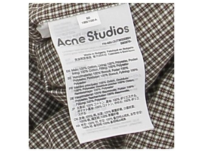 Acne Giacca a quadri in cotone Marrone - vista 7