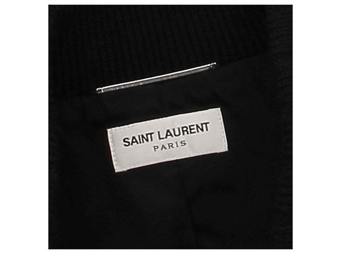 Saint Laurent Giacca varsity nera in lana Nero - vista 5