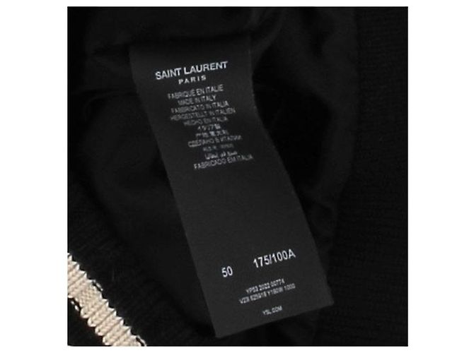 Saint Laurent Giacca varsity nera in lana Nero - vista 6