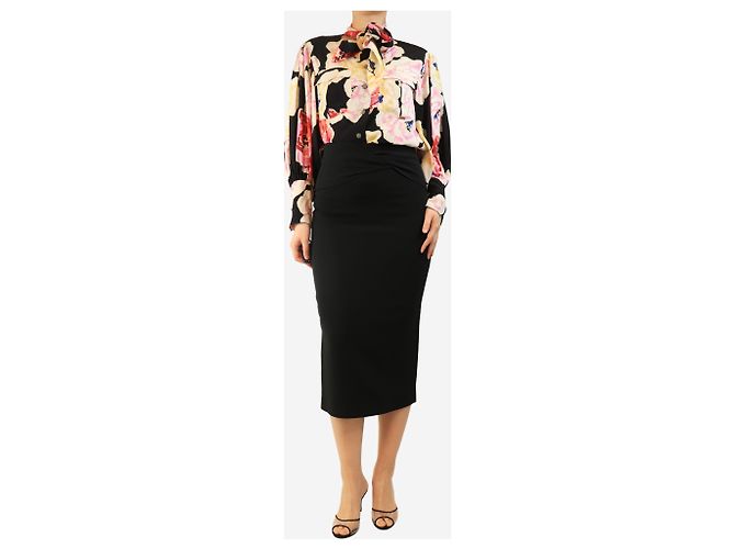 Rochas Falda midi negra - talla UK 12 Negro - vista 2