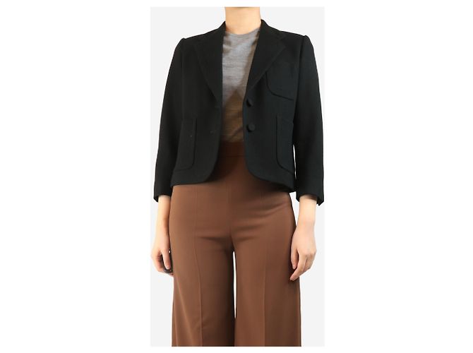Dries Van Noten Schwarze cropped Wolljacke - Größe UK 10 - Ansicht 3