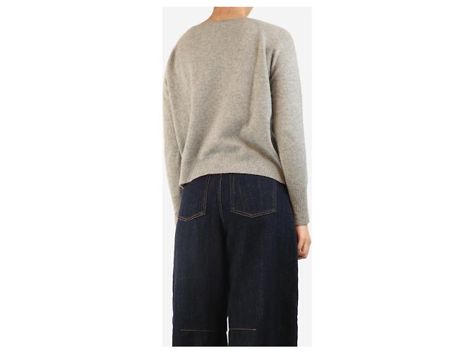 Autre Marque Pull en cachemire gris - taille M - vue 2