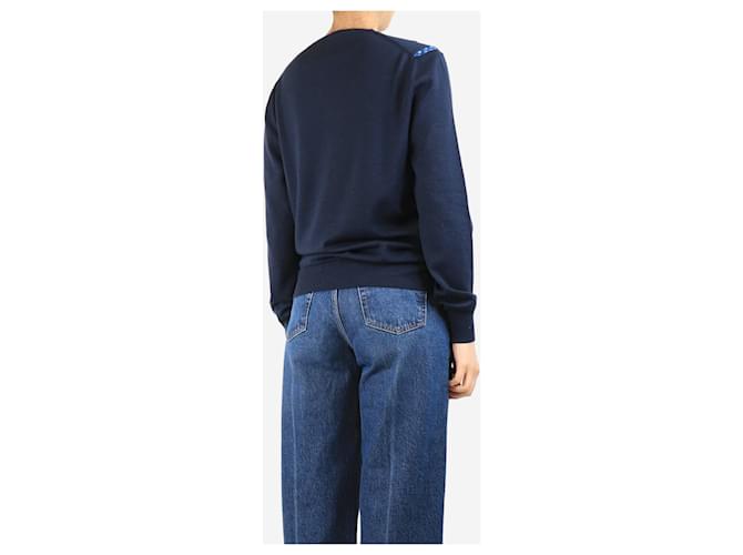 Alexander Mcqueen Marineblauer Wollpullover - Größe M - Ansicht 2