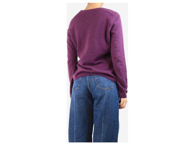 Loro Piana Lila Kaschmir-Cardigan mit Taschen - Größe UK 14 - Ansicht 2