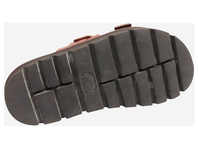 Autre Marque Brown leather platform sandals - size EU 38 - view 3