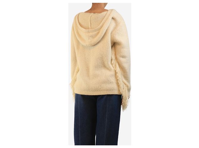 Gabriela Hearst Sudadera de cachemira crema con flecos - talla S Crudo - vista 2