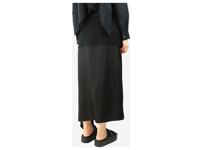 Jil Sander Saia midi assimétrica preta - tamanho UK 14 Preto - vista 3