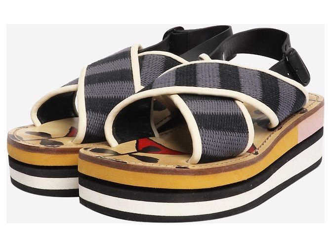 Marni Multicolour cross-strap platform sandals - size EU 40 Multiple colors - view 2