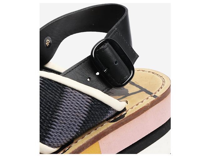 Marni Multicolour cross-strap platform sandals - size EU 40 Multiple colors - view 3