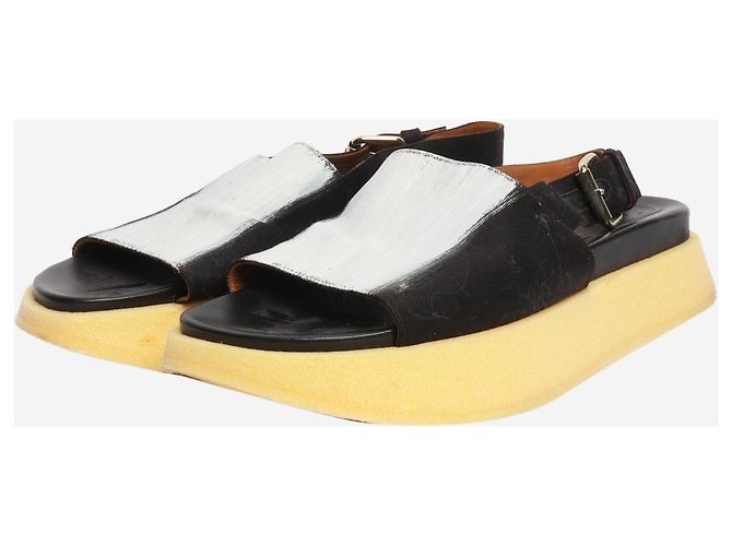 Marni Sandali Fussbett con pennellate in bianco e nero - taglia EU 40 - vista 2