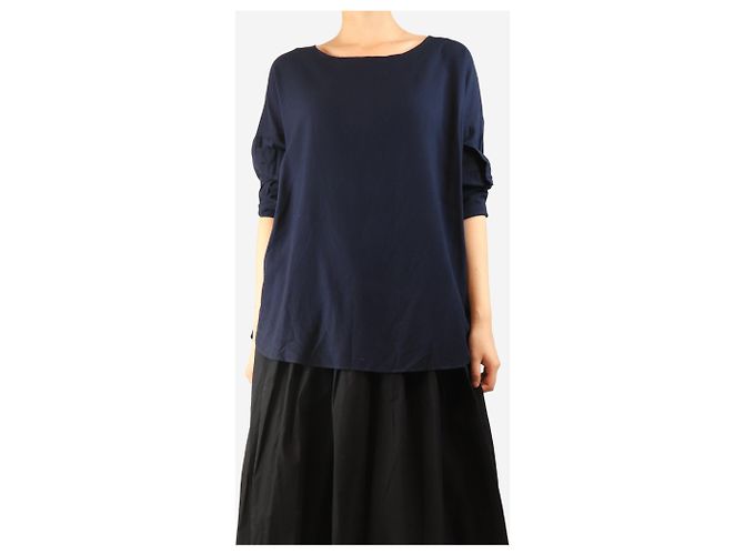 Autre Marque Top de manga larga azul marino - talla L - vista 3