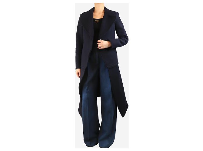 Céline Navy wool coat - size UK 12 Navy blue - view 3