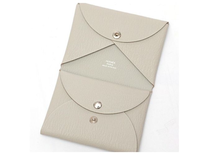 Hermès Hermes Calvi Duo Coin Card Case Brown - view 4