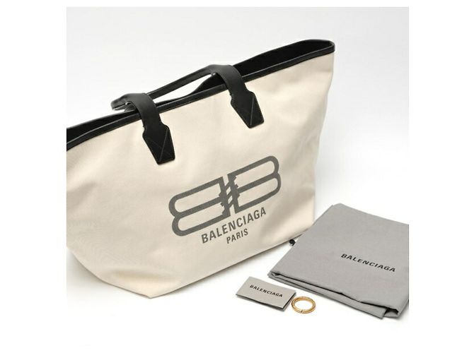 Borsa Jumbo Tote Balenciaga Nero Bianco - vista 6