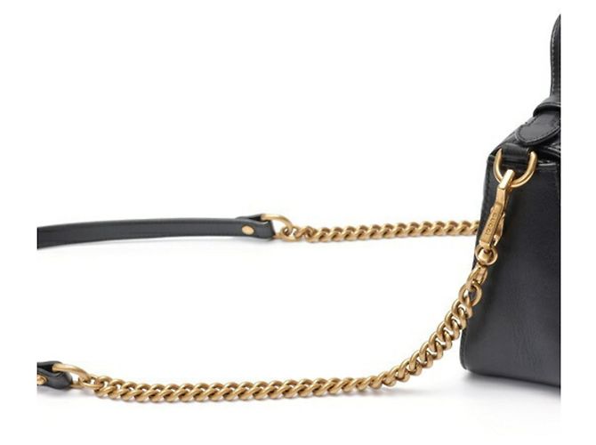 Borsa a spalla mini GG Marmont di Gucci Nero - vista 2