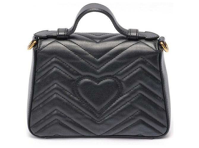 Borsa a spalla mini GG Marmont di Gucci Nero - vista 3