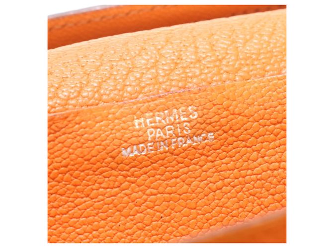 Hermès Hermes Bearn Soufflé Leather Bi-fold Long Wallet Brown Orange - view 8