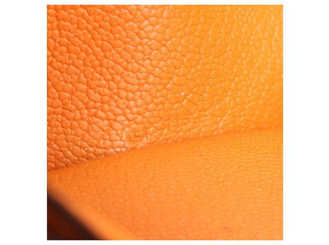 Hermès Hermes Bearn Soufflé Leather Bi-fold Long Wallet Brown Orange - view 9