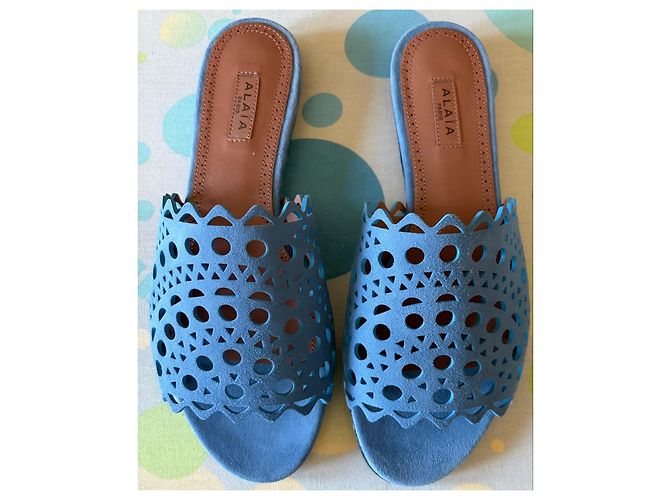 Sandali Alaïa in Pelle Blu - vista 2