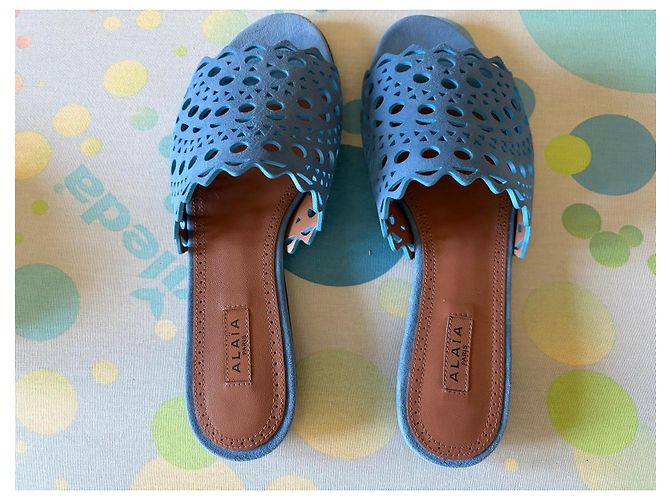 Sandali Alaïa in Pelle Blu - vista 3