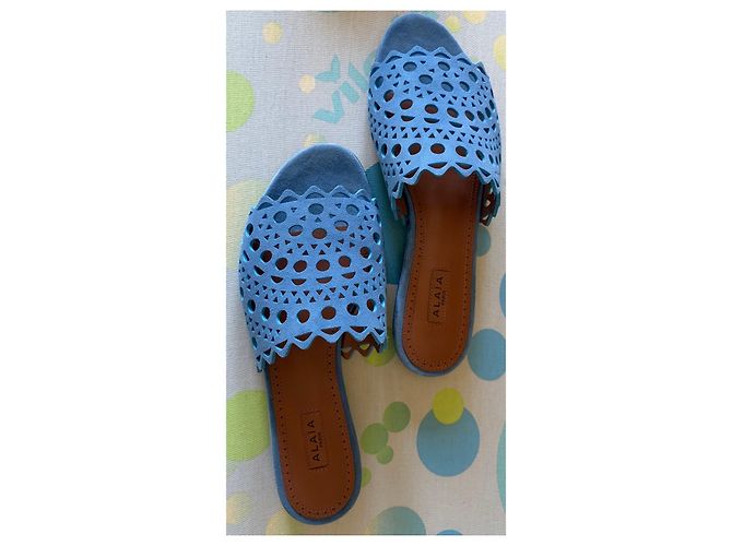Sandali Alaïa in Pelle Blu - vista 4