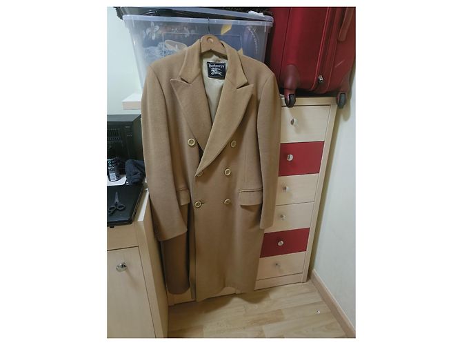 Burberry Double Breasted Wool Coat Camel - view 2