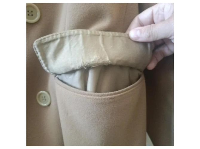 Burberry Double Breasted Wool Coat Camel - view 6