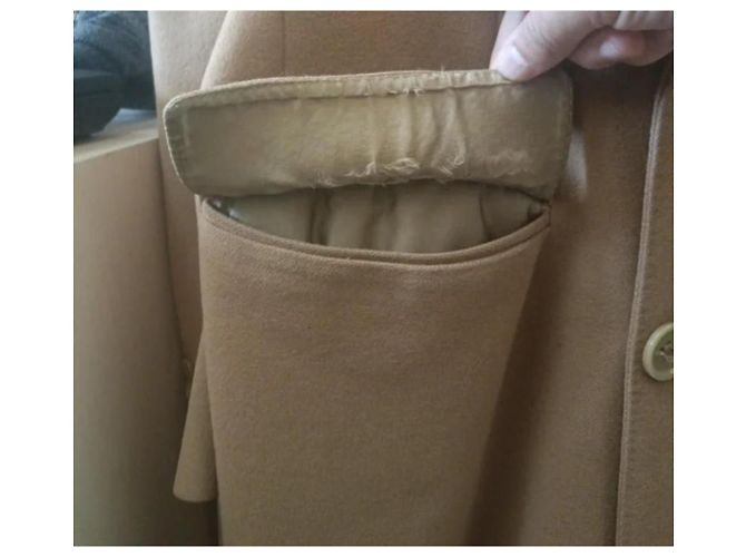 Burberry Double Breasted Wool Coat Camel - view 7