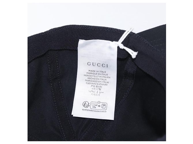 Cappello GUCCI in tela nera Auth BA11971A Nero - vista 14